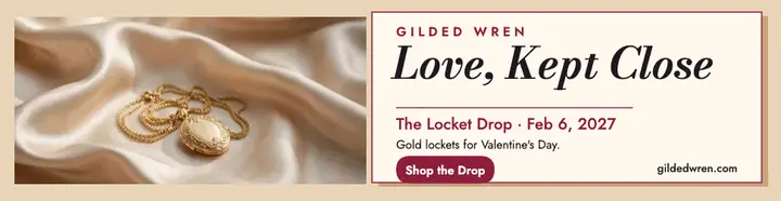 Gilded Wren satin locket billboard template
