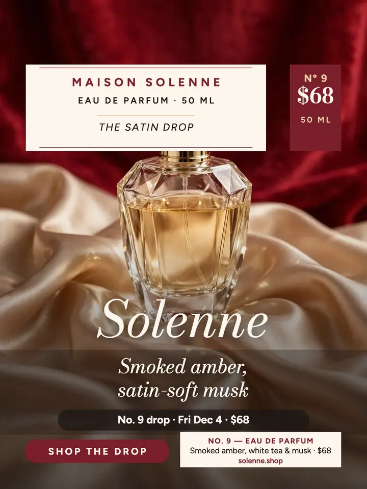 Maison Solenne satin perfume drop template