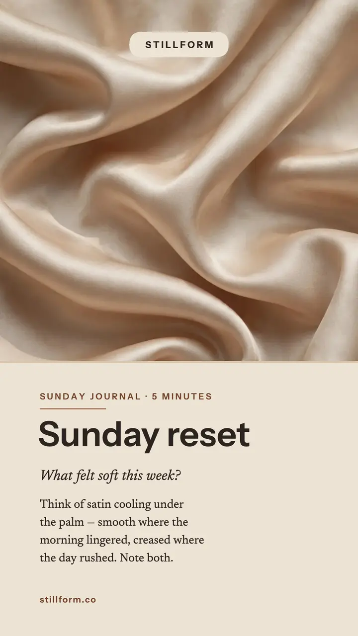 Stillform Sunday reset satin story template