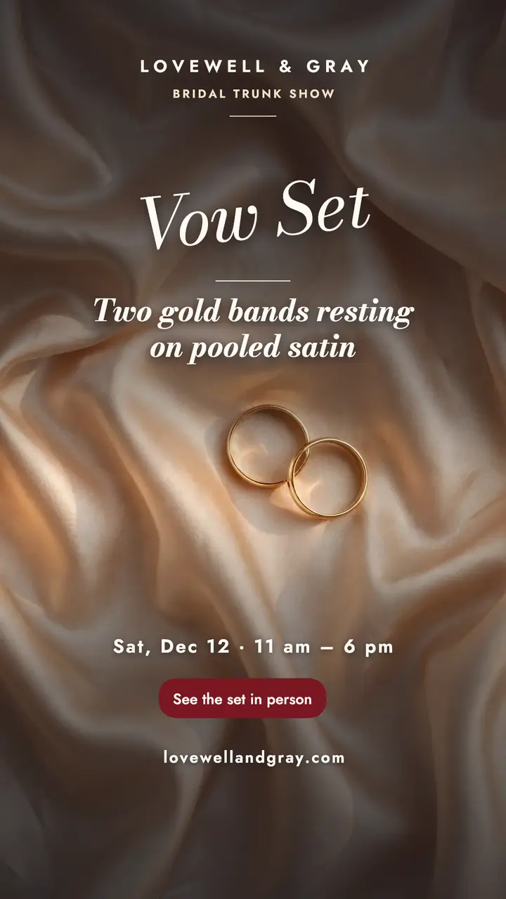 Lovewell and Gray satin ring set story template