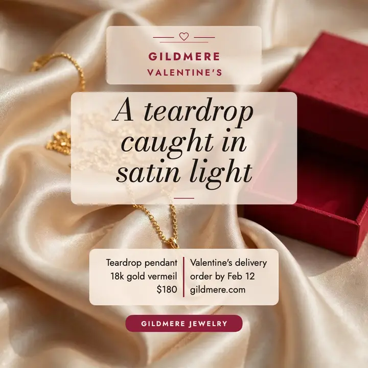 Gildmere teardrop pendant satin post template
