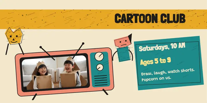 Saturday Cartoon Club 1950s animation post: kids club x post template