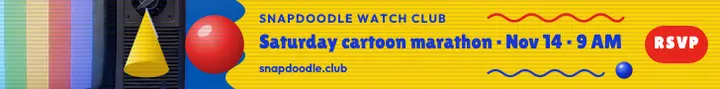 Saturday cartoon marathon watch party leaderboard ad template