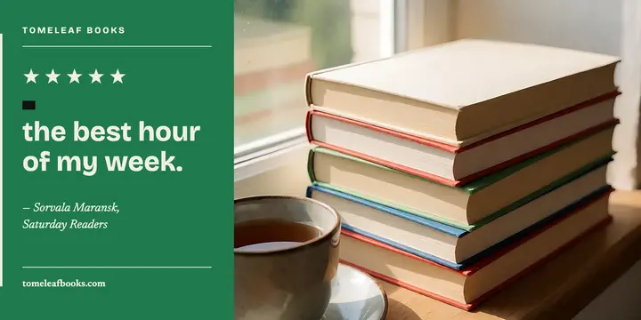 Saturday Readers book club review, paperback grid: book club review post template