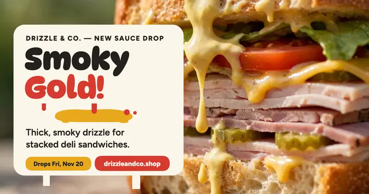 Drizzle and Co Smoky Gold sauce drop template