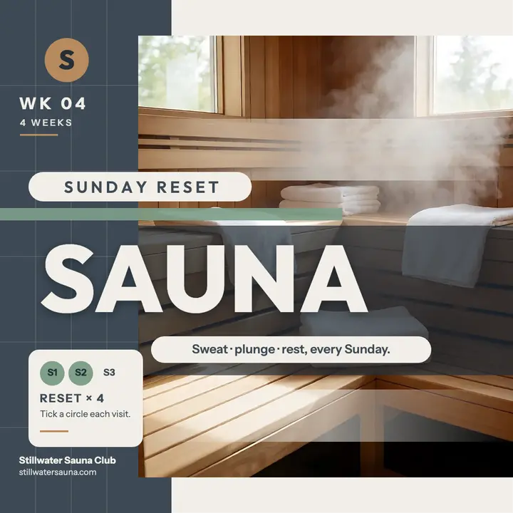 Stillwater Sunday sauna reset tracker template
