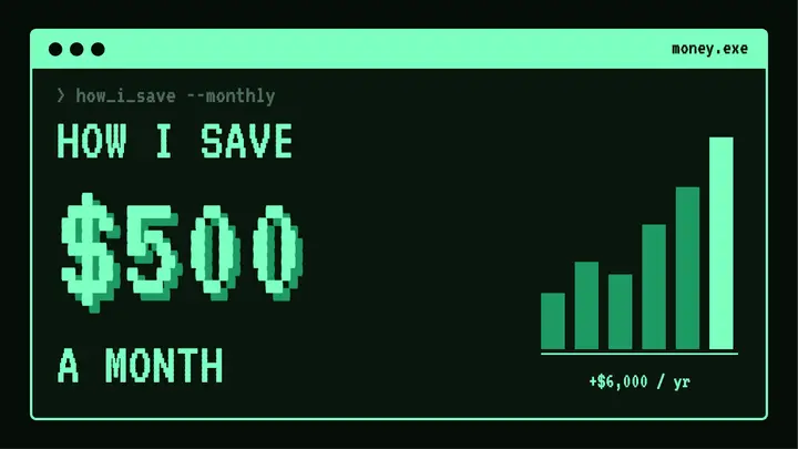Save $500 a month thumbnail template