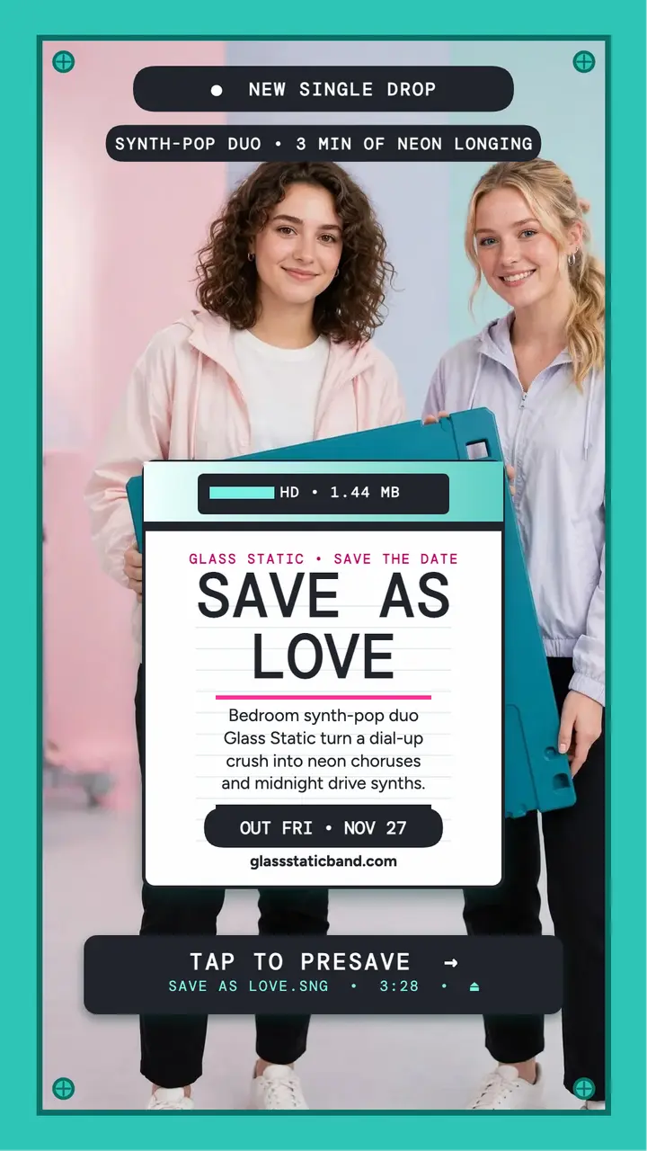 Glass Static Save As Love single story template