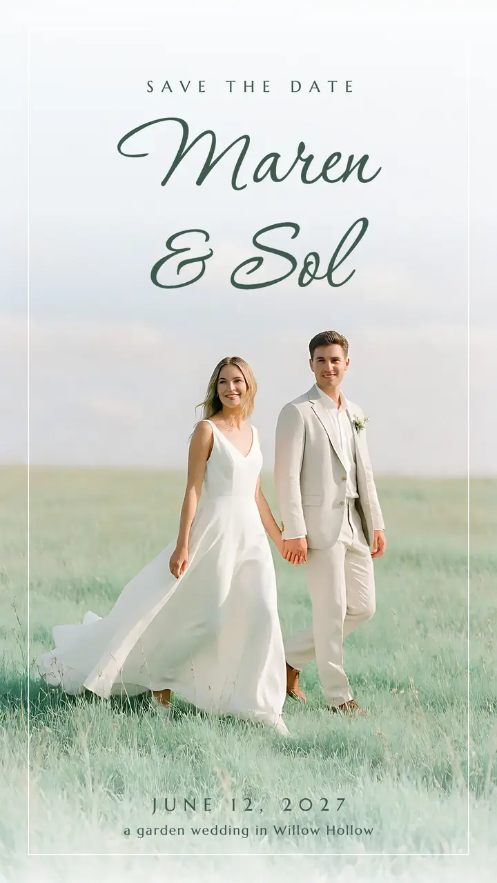 Maren and Sol save the date story template