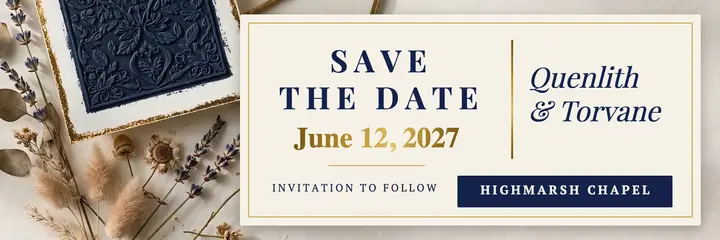 Save the date letterpress and foil header template