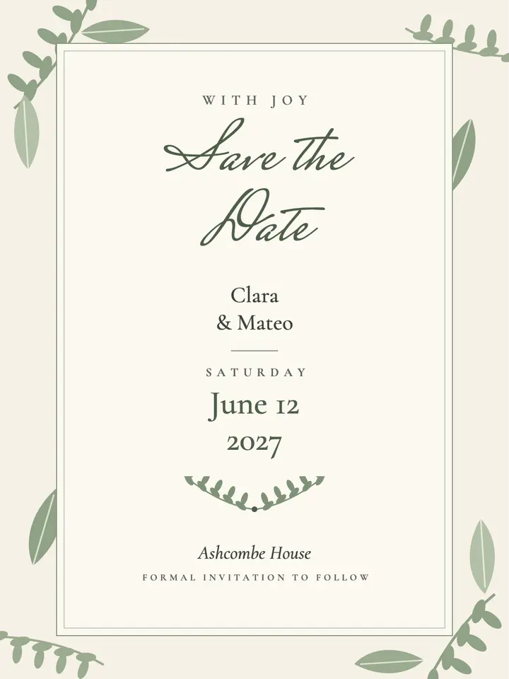 Sage save the date template