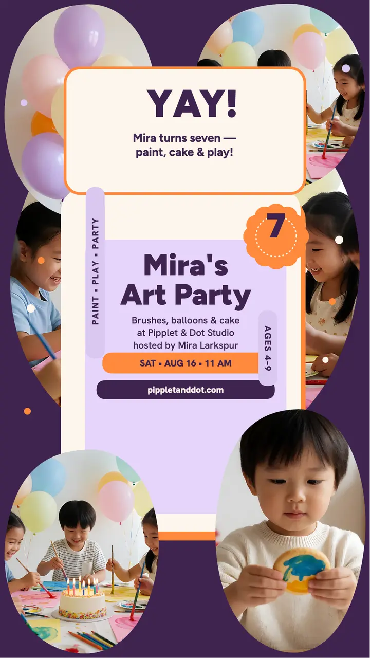 Mira's art party scallop story template