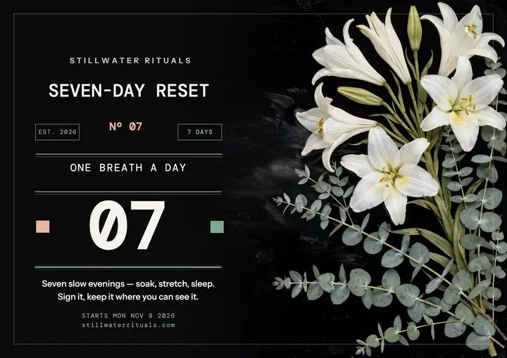 Stillwater Rituals seven-day reset scan card template