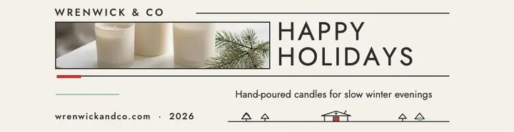 Wrenwick and Co holiday billboard template