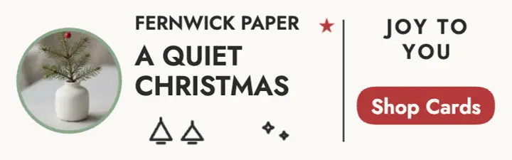 Fernwick Paper quiet Christmas ad banner: christmas greeting ad banner template