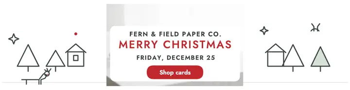 Fern and Field Christmas greeting billboard: christmas greeting billboard template