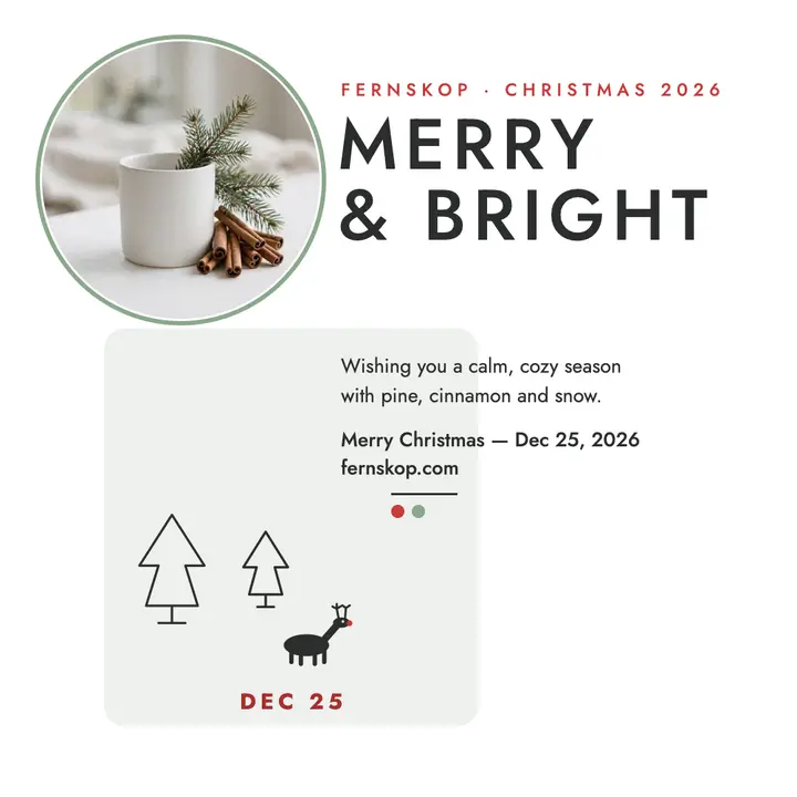 Fernskop scandi Christmas greeting template