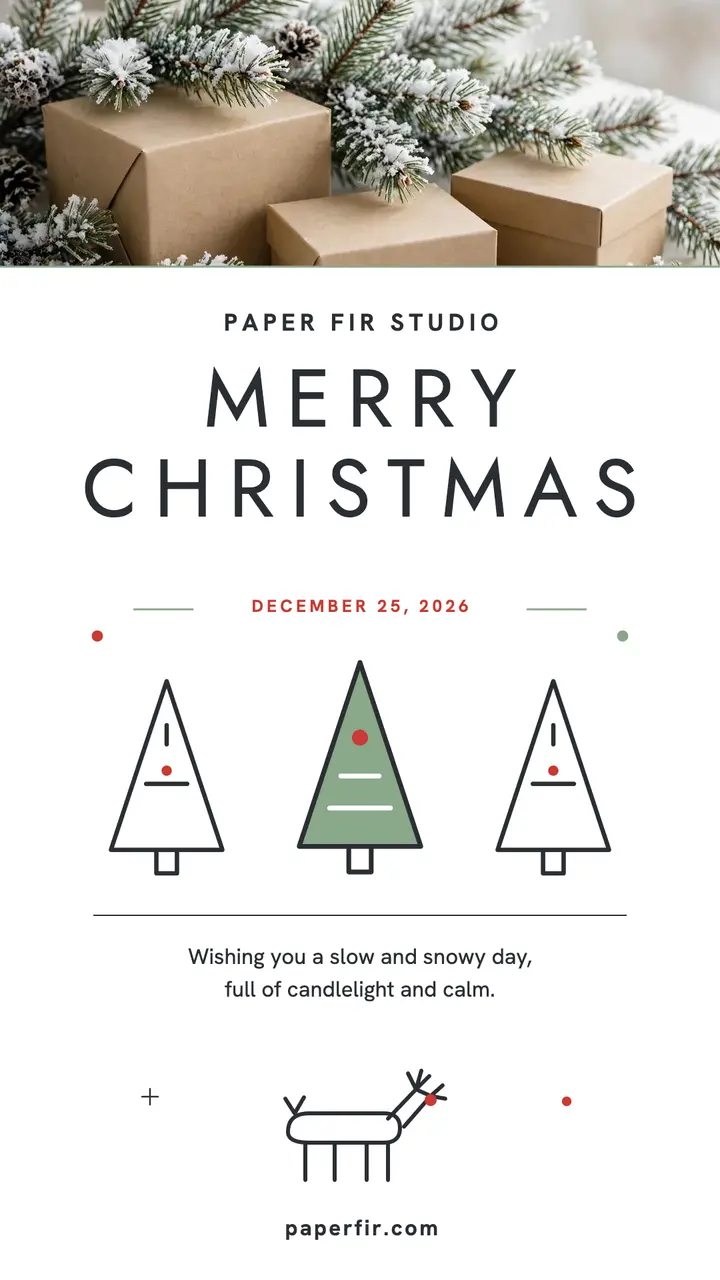 Paper Fir quiet Christmas story template