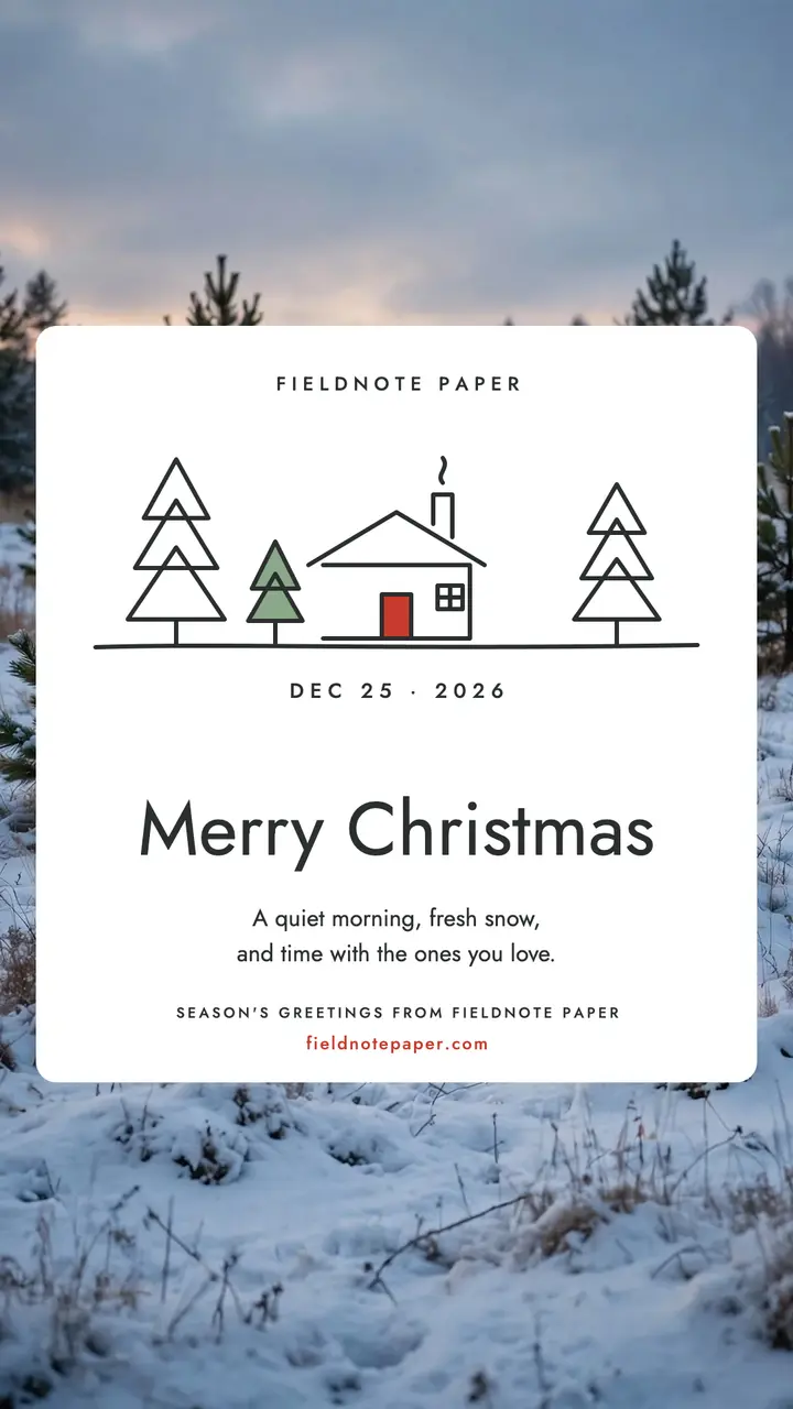 Fieldnote Paper scandi Christmas greeting template