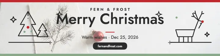 Fern and Frost scandi Christmas billboard: christmas billboard template