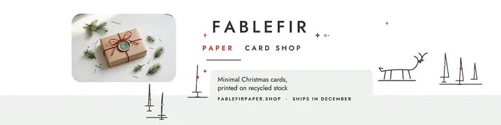 Fablefir Paper Christmas card shop banner template