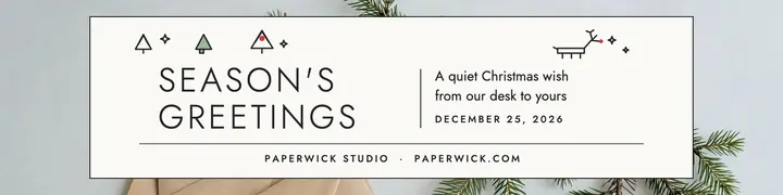 Paperwick Studio holiday greeting banner template