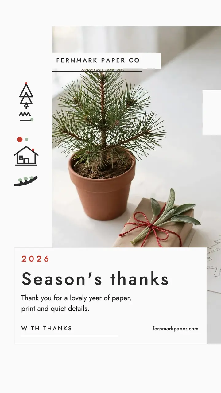 Fernmark holiday thanks scandi story template