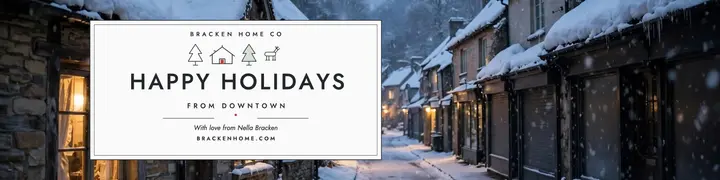 Bracken Home Co Scandi holiday banner: realtor holiday banner template
