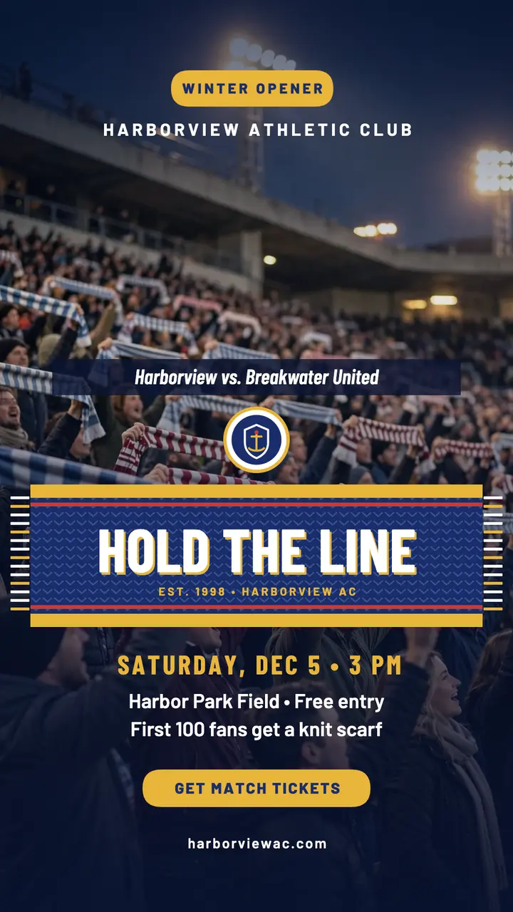 Harborview winter opener scarf story template
