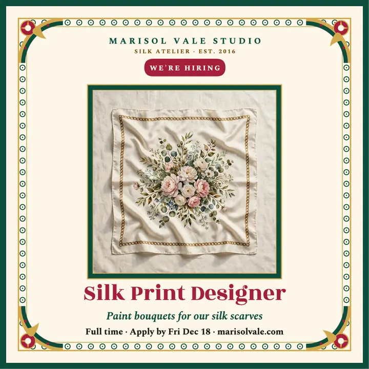 Marisol Vale hiring silk print designer: hiring post template