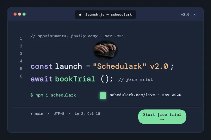 Schedulark launch code postcard template