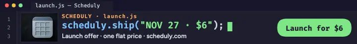 Scheduly launch leaderboard ad template