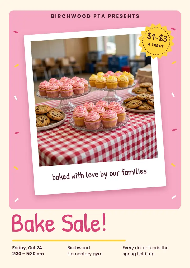 School bake sale flyer template
