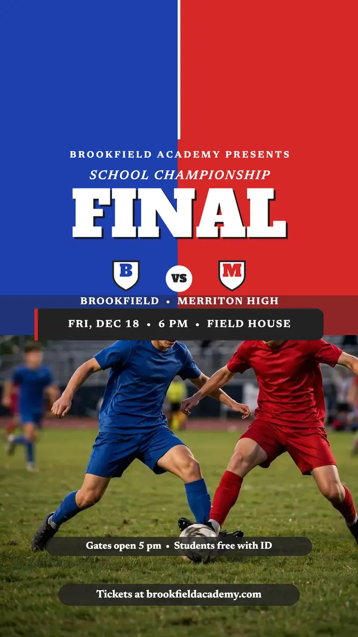 Brookfield Academy championship final story template