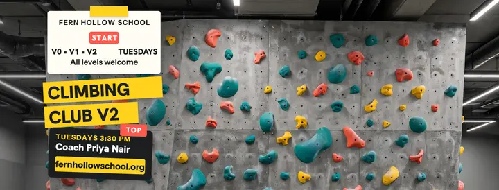 Fern Hollow climbing club cover template