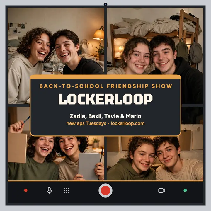 Lockerloop school friends podcast cover template