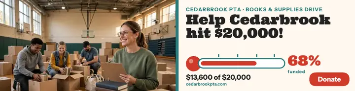 Cedarbrook school fundraiser thermometer ad template