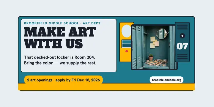 Brookfield art teacher locker post: teacher hiring post template