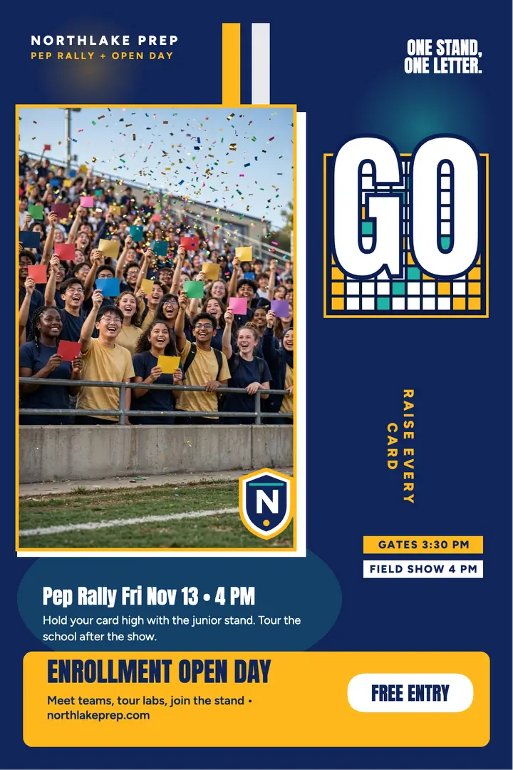 Northlake Prep pep rally tifo poster template