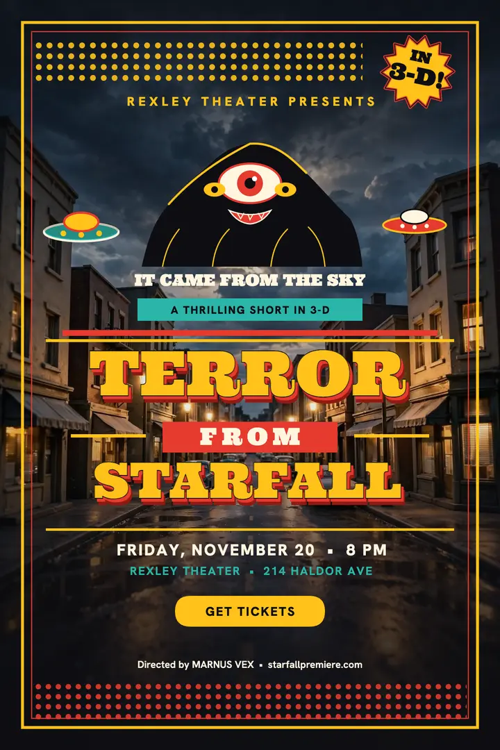 Terror From Starfall premiere poster template