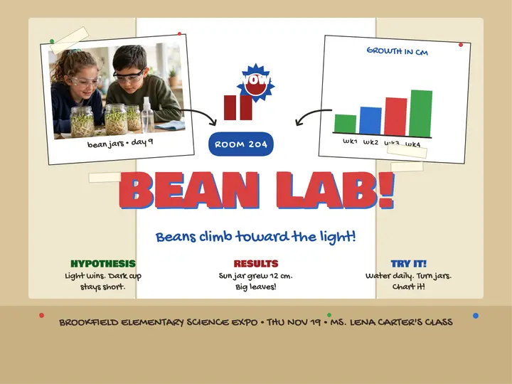 Bean lab science expo tri-fold slide template