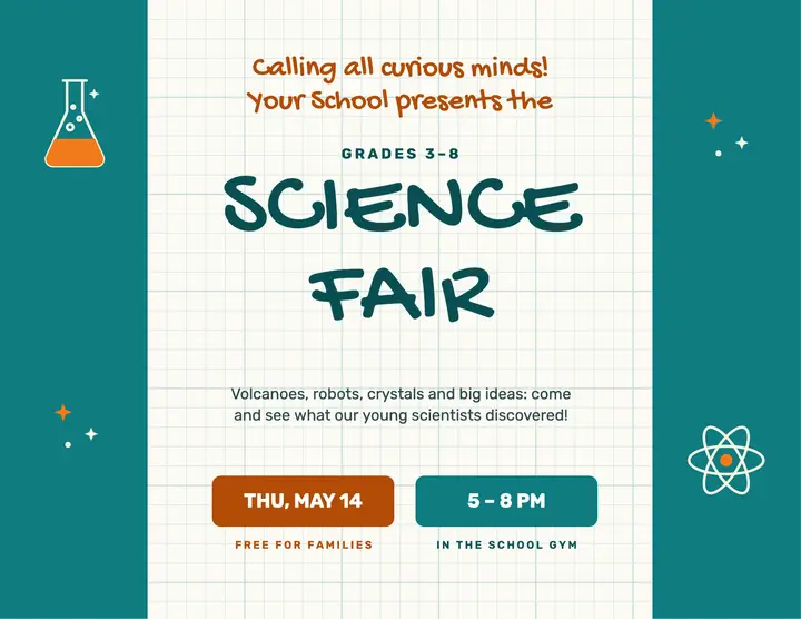 Graph paper science fair flyer template
