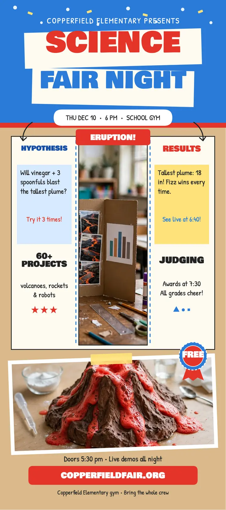 Copperfield science fair night rack card template
