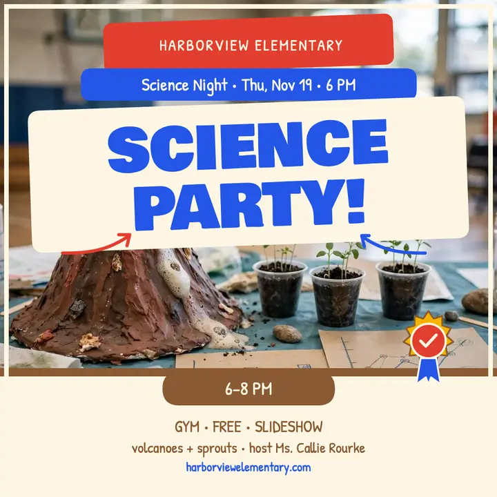 Harborview science fair party night template