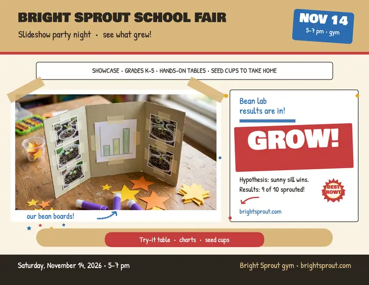 Bright Sprout science showcase flyer template
