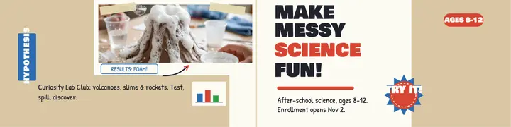Curiosity Lab Club science banner template