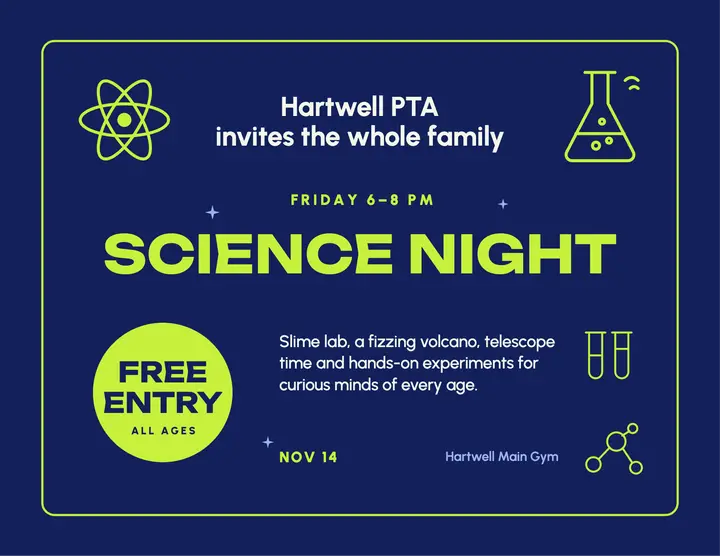Science Night family flyer template