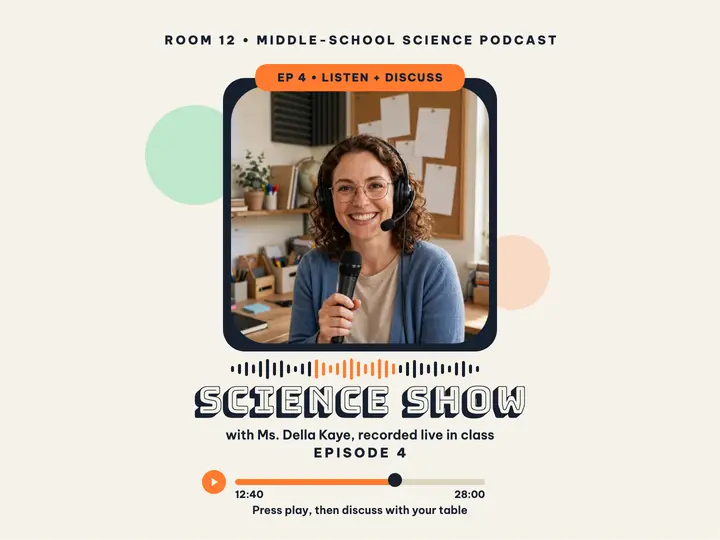 Room 12 Science Show podcast slide template