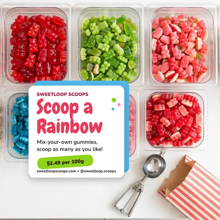 Sweetloop Scoops gummy wall post template