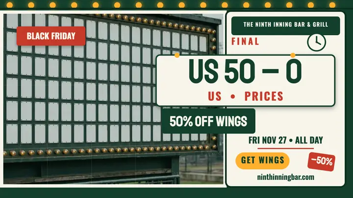 Ninth Inning Black Friday scoreboard thumbnail template